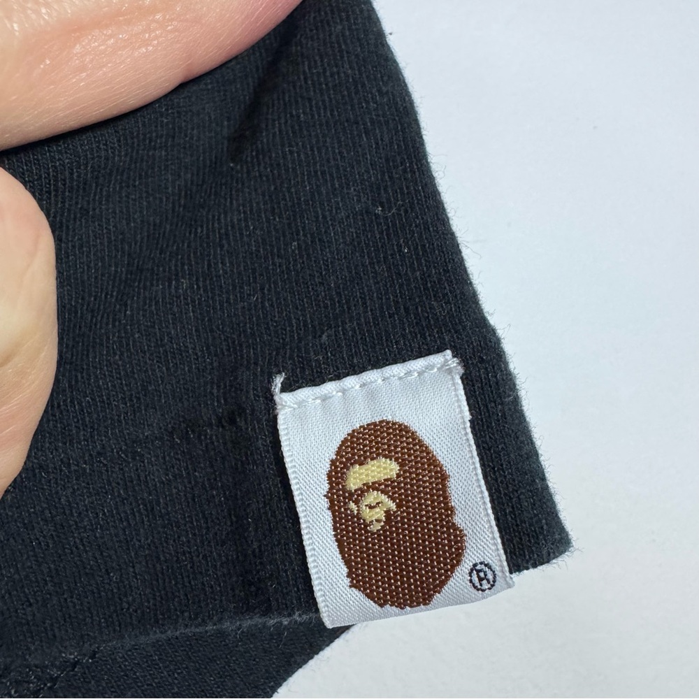 BAPE Bathing Ape Logo Graphic Tee Black Short Sleeve T Shirt M - Picture 3 of 9